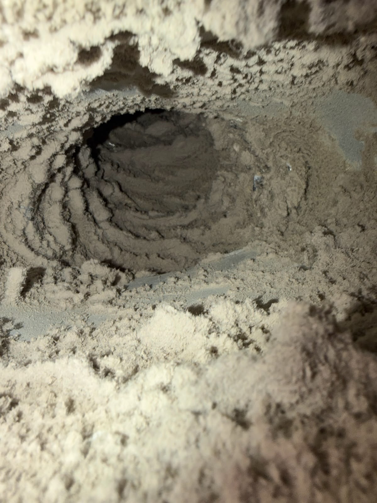 Dryer Vent before cleaning by AMG
